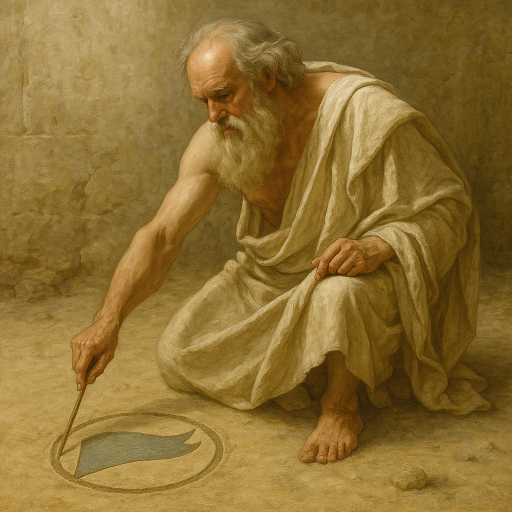 Classical philosopher contemplating wisdom